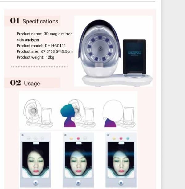 3D Magic Mirror Skin Analyzer catalog