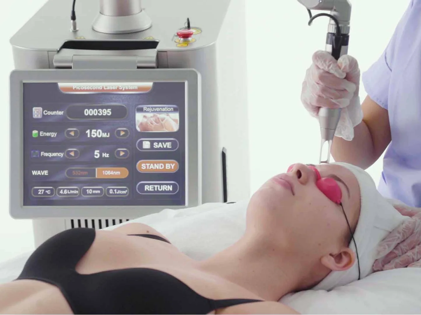 A treatment session in progress in a clinic room